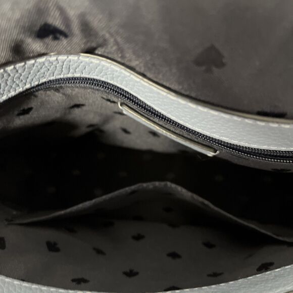 Kate Spade Leila Medium Zip Crossbody Pebble Leather Muted Blue - Picture 12 of 14